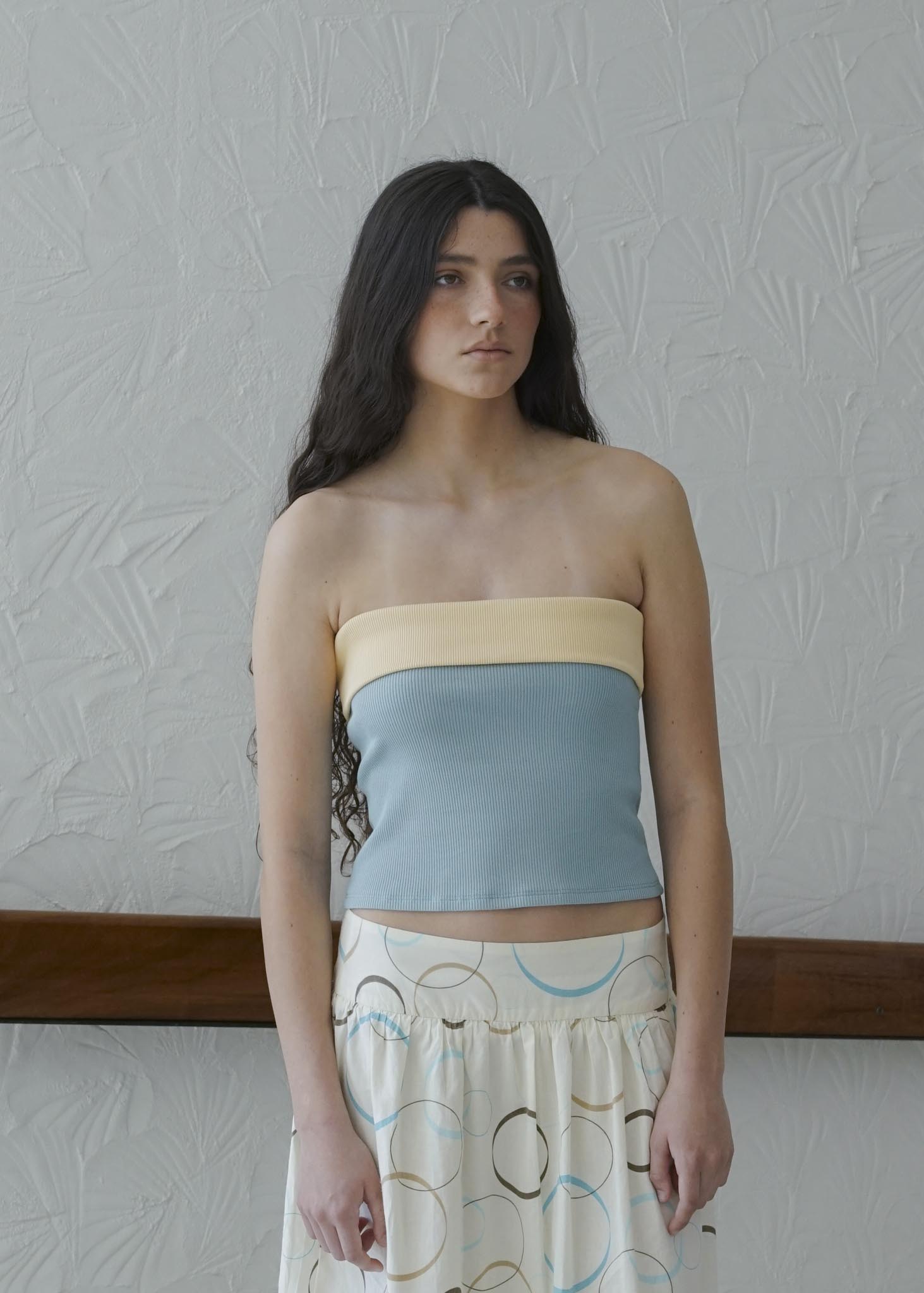 CHAPTER 00 — Strapless Top / Blue